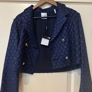 St. John Navy Textured Blazer